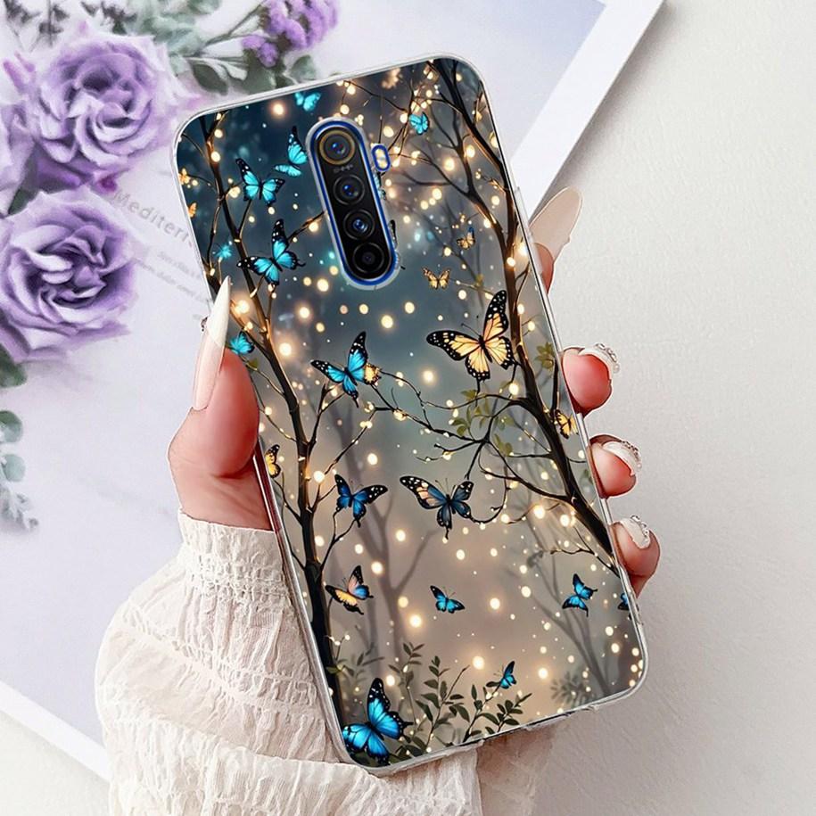 For Realme X2 Pro Case RMX1931 Cover Popular Flower Soft Clear Silicone Back Cover For Realme X2 XT Bumper RMX1921 RMX1992 Funda