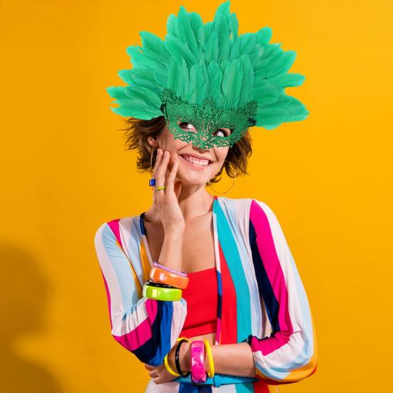 Feather Masquerade Masque for Women Venetian Half Face Masque with Feather Mardi