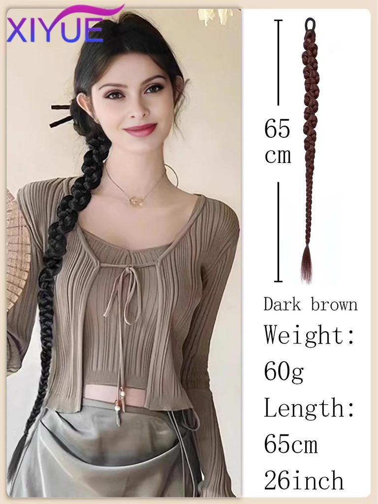 Synthetic Hair Extensions 1PCS 26inch Wig Twist Braid Braid Hip Hop Ponytail Girl for Women Daily Party Use