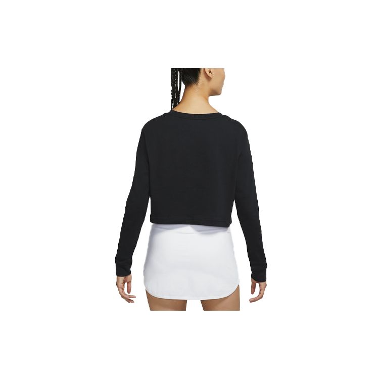 Nike Футболка с круглым вырезом и длинным рукавом с принтом Lucky Cat, женские топы, черные DJ7942-010