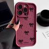 Черный мягкий чехол TPU с принтом банта для iPhone 16 Pro Max 15 Pro 14 13 12 11 XR XS 8 7, защита объектива, противоударный матовый чехол для телефона