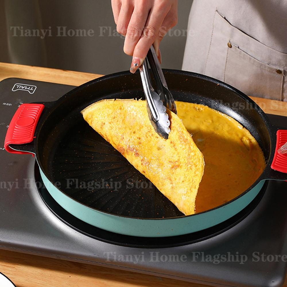 Круглая сковорода-гриль с антипригарным покрытием, тарелка для барбекю, корейский бытовой гриль для барбекю, для улицы, путешествий, кемпинга, сковорода для жарки, вок, кухонные аксессуары