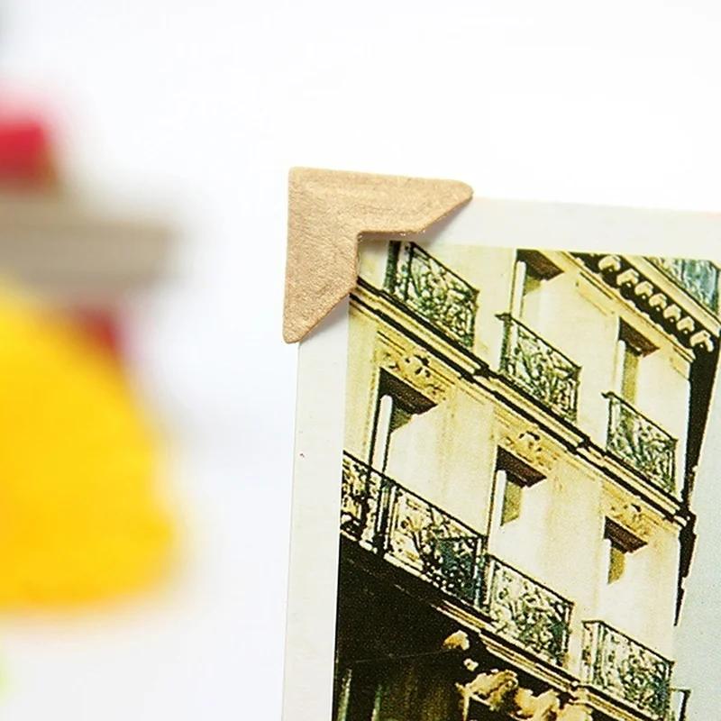 24 шт./1 лист Наклейки-уголки для фотографий Сделай и наклей DIY Аксессуары для фотоальбома Бумага Крафт-бумага Уголки-наклейки