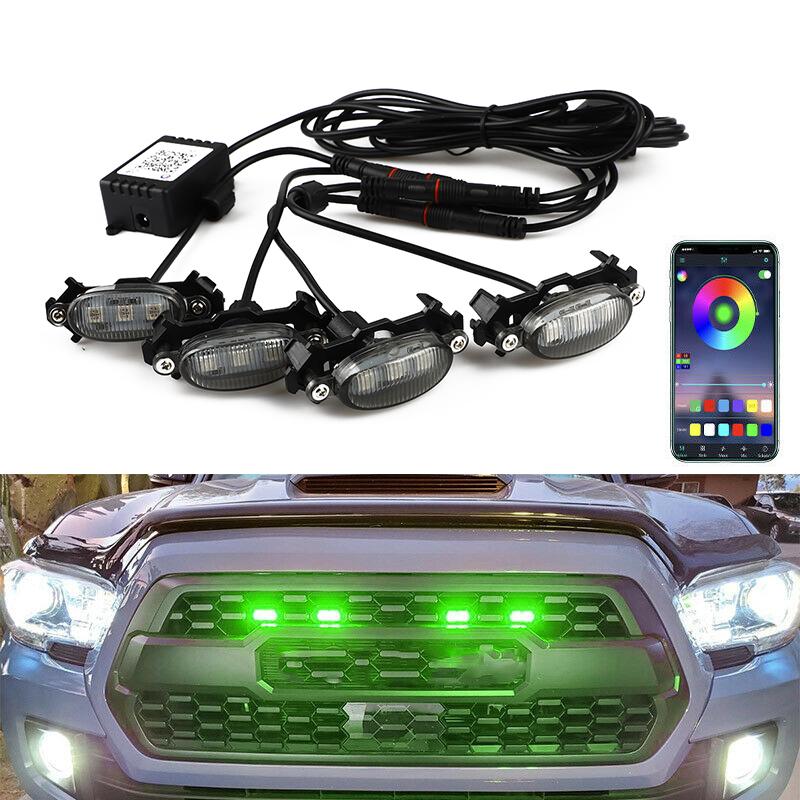 Комплект светодиодных фар для решетки RGB-цвета для Ford F150 F250 F350 для Toyota Универсальные светодиодные фары для передней решетки автомобилей 12 В