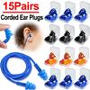 Reusable Silicone Earplugs Individually Wrapped Hearing Protection Sleep Noise Cancelling Ear Plug with Cord Anti-lost Earbuds