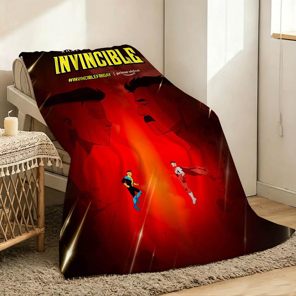 Мультяшное одеяло I-Invincible-S 3D фланелевое одеяло Мягкий плед Искусство для декора дома Спальни Дивана Дневного сна Пикника Подарок на День Рождения Подарки