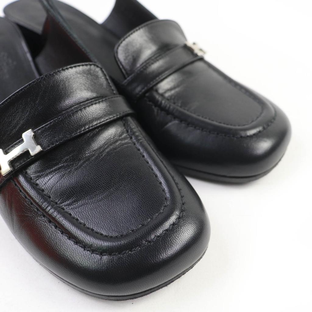 Great HERMES pumps Anfini Strap slingback leather black leather Women 36 Used