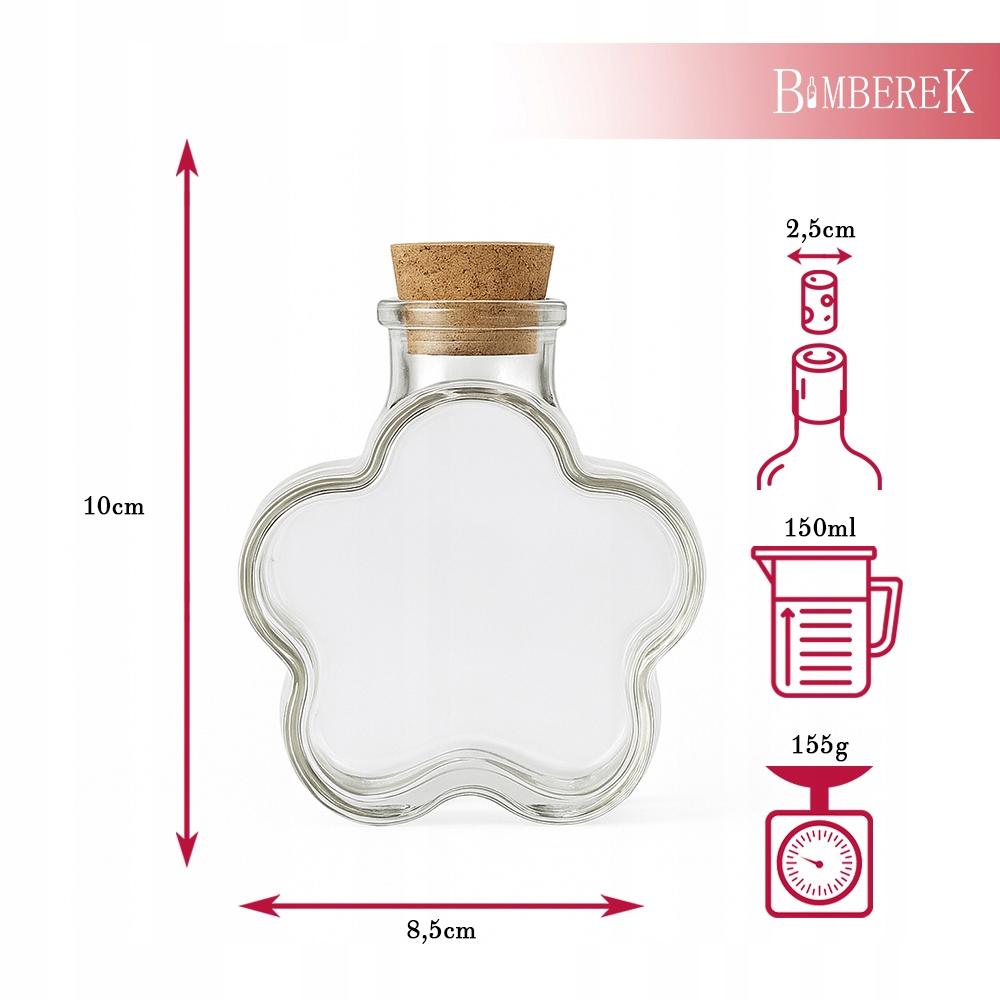 5x DAISY Glass Bottles 150ml Decorative for Liqueur Syrup Gift Alcohol Wine