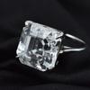 Best Ring Sz 9.5 White 35.15 Ct Square Shape 925 Sterling Silver Sapphire Ring AR-3128-Sa