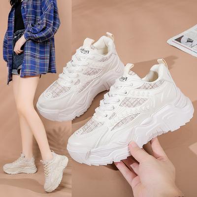 Спортивная женская обувь 2025 новая осенняя модная одинарная обувь повседневная обувь на платформе детская для бега на шнуровке
