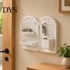 Wall Mounted Pegboard Organizer Perforated Board Storage Rack, Foldable Plastic Organizer, No Peg for Office Drilling Shelf Home Desk And Rack