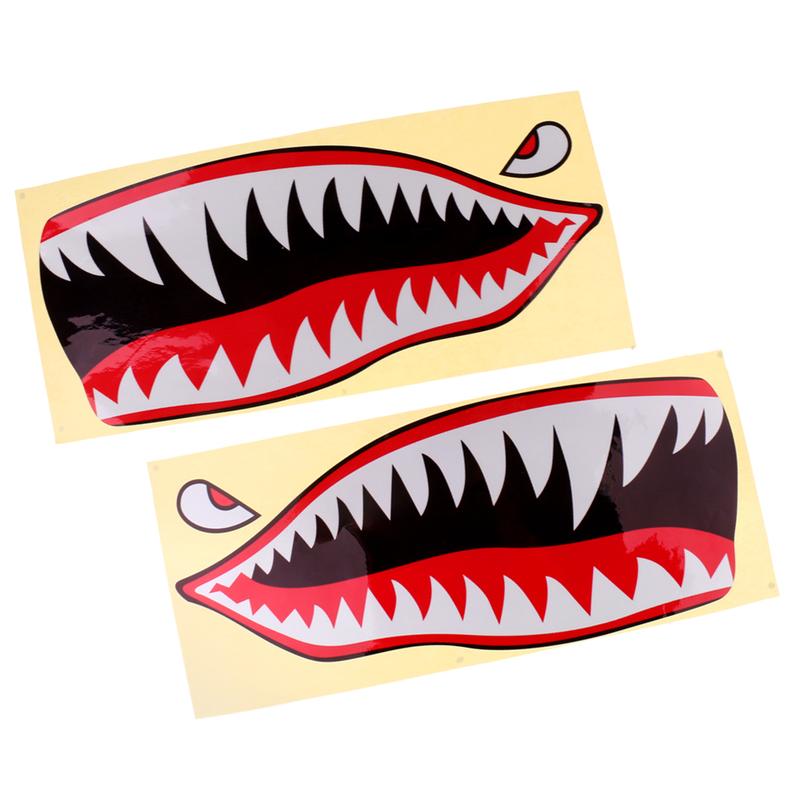 2 Pieces Shark Teeth Mouth Decal Stickers Kayak Canoe Dinghy