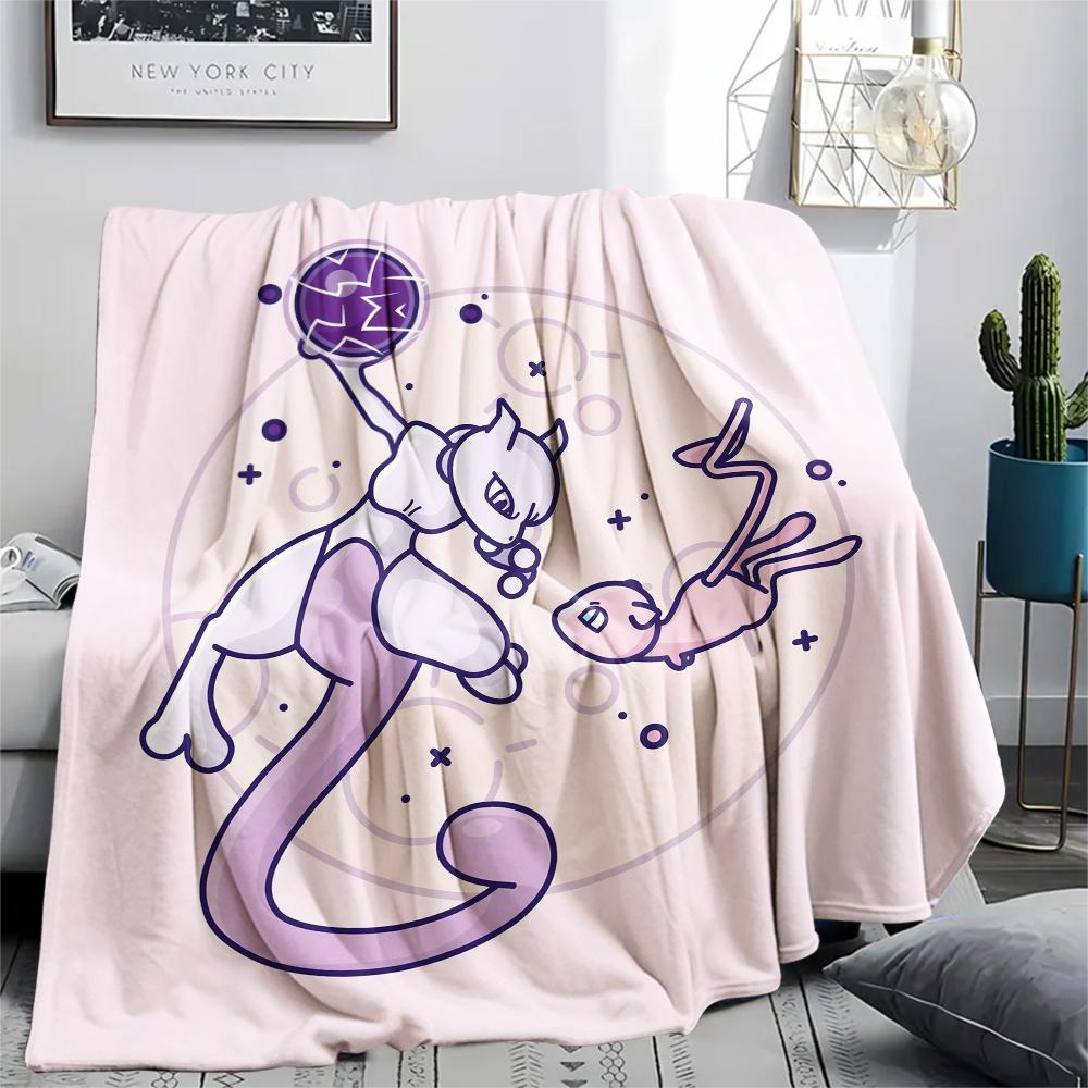 Mew Pokemon Theme Blanket, Cozy Throw for Living Room, Ideal Gift for Pokemon Collectors.chl