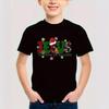 Summer Round Neck 3D Christmas Themed Printed Top Fashionable Casual Short Sleeved Children's Boy T-shirts