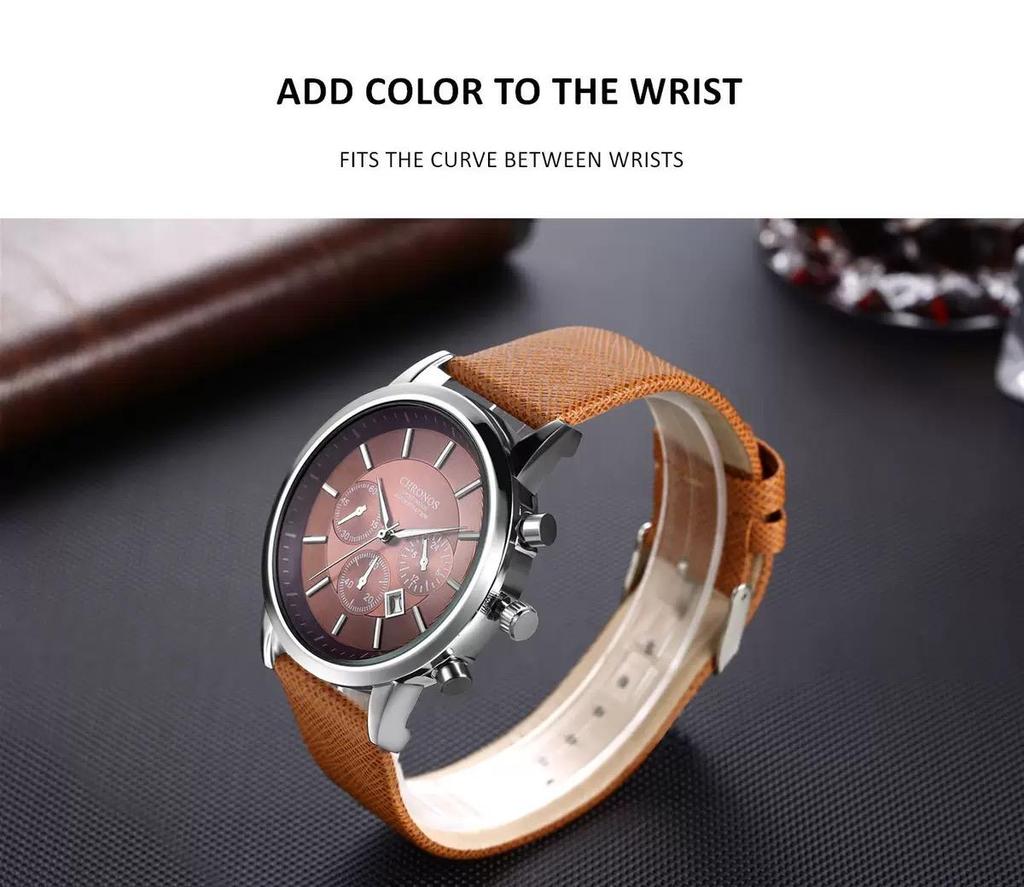 Брендовые часы CHRONOS, мужские часы, лучшие роскошные мужские часы, спортивные часы с автоматической датой