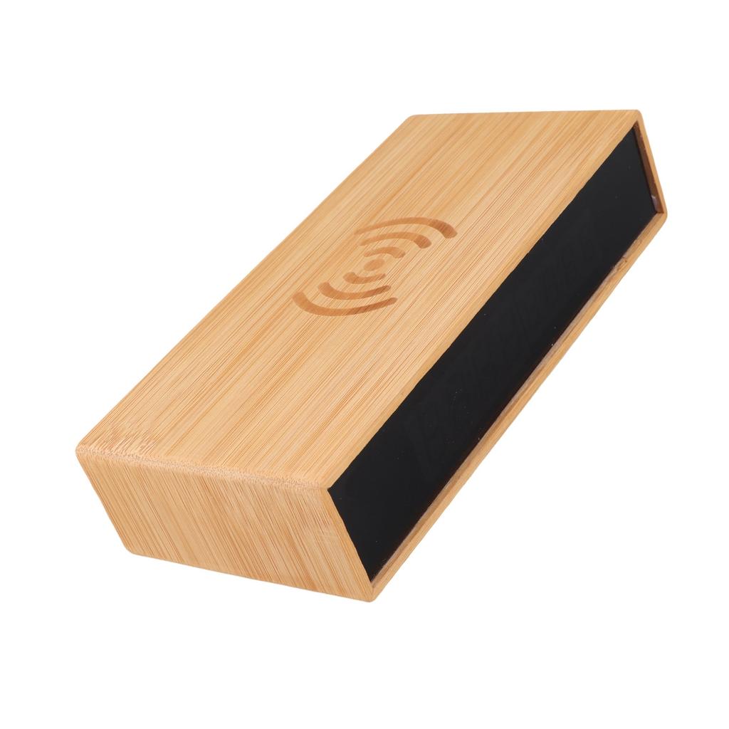 Wooden Digital Alarm Clock Wireless Charging Multifunction Fashionable Exquisite Bamboo LED Clock
