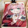 1 шт. Пледа из фланели с принтом Зеро Ту из DARLING in the FRANXX, Высокое качество, Для всех сезонов, Декор для дома, Тепло и уют, Идеально для рождественских подарков