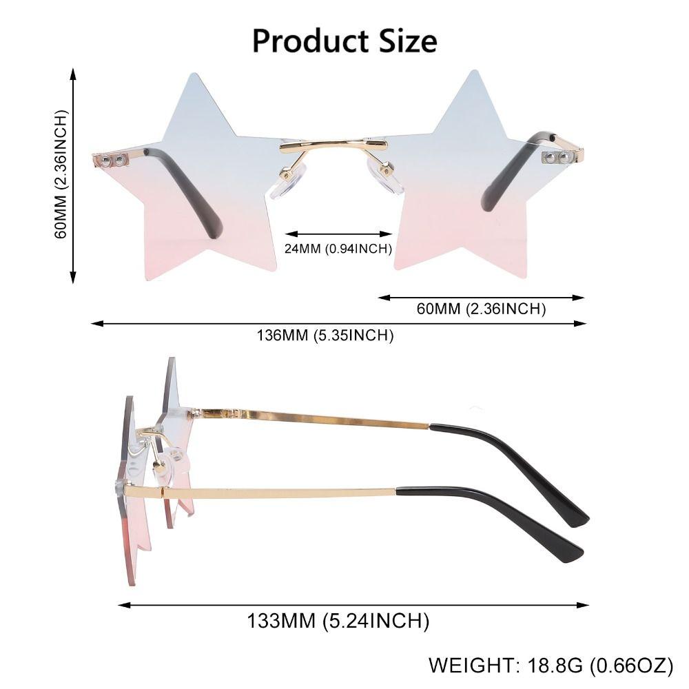 Women & Men Party Street Shot Pentagram Sunglasses Star Shape Sunglasses Sun Glasses Rimless