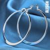 925 Sterling Silver 55mm Round Piercing Earrings Fashionable Wedding Jewelry