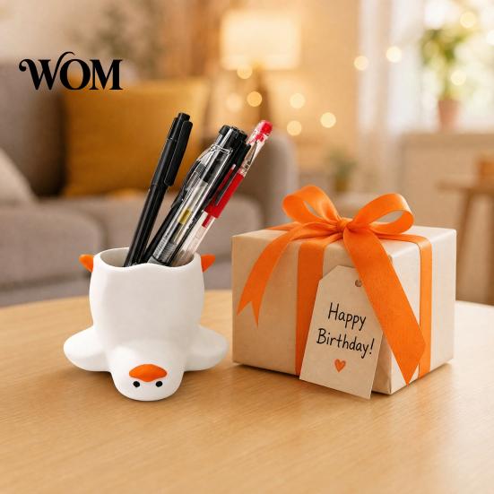 Playful Desktop Decor Upside Down Duck Pen Holder, 3D Printed Desk Organizer, Funny Holder Stationery Storage for Office School, Creative Gift