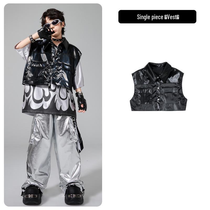 Модный детский костюм для уличных танцев Хип-Хоп для мальчиков и девочек