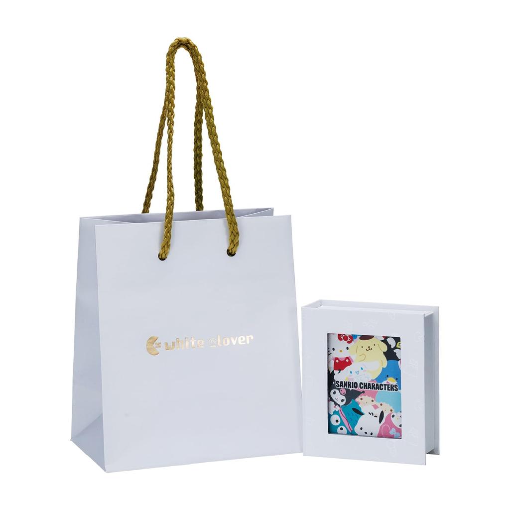 Hello Kitty Sanrio Characters Stainless Steel Earrings Half Hoop Both [White Clover] (2 Pieces/for Ears) SAST-P005SV