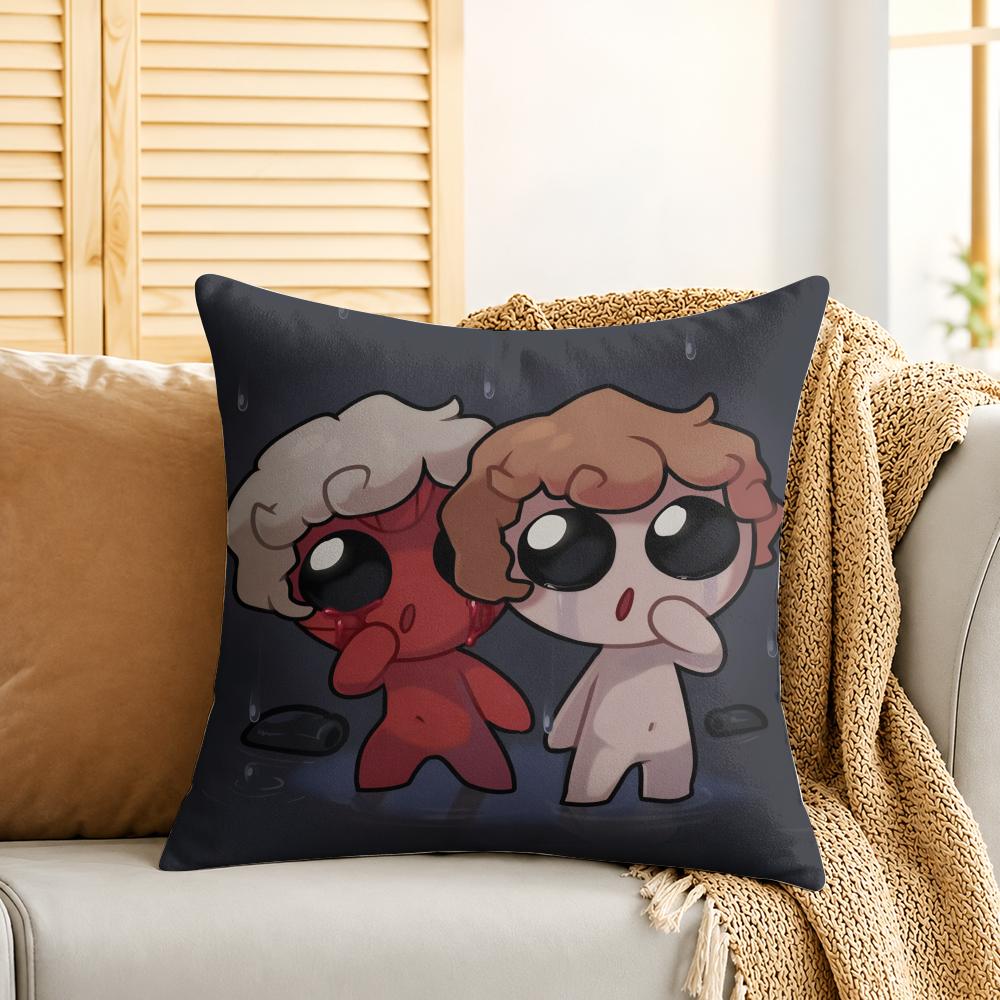 Game The BBinding Of Isaac Cushion Cover Silky Short Plush Invisible Zipper Dustproof Sofa Pillow Case For Home Decor