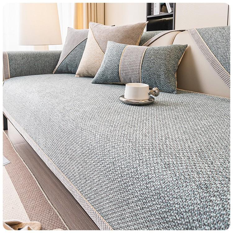 Подушка для дивана из хлопка и льна на все времена года, универсальный нескользящий чехол для дивана, чехол для спинки, полотенце