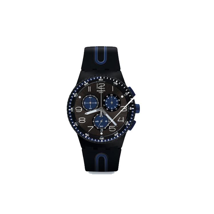 Swatch Мужские черные часы 42 мм SUSB406 SUSB406