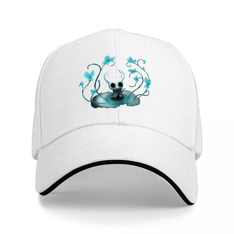 Hollow Knight Blue Butterflies Design Baseball Cap Classic Black Adjustable Hat with Unique Artwork and Comfort Fit for Fans