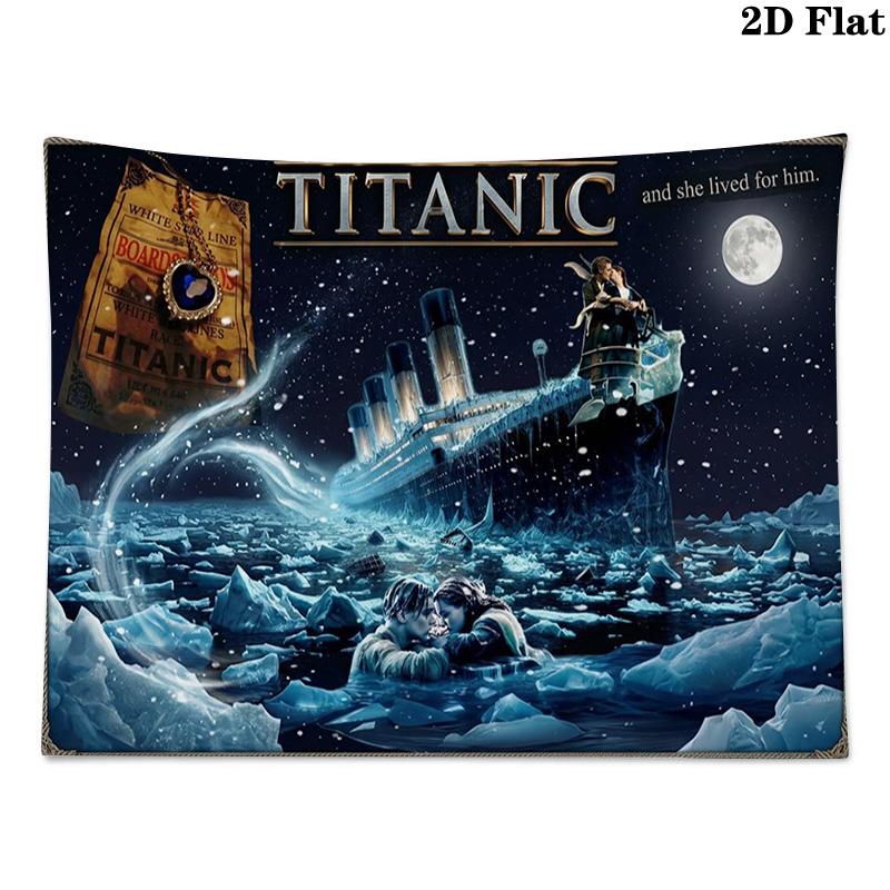 Titanic Wall Tapestry Aesthetic Wall Hanging Printed Fabric Blanket Decorative Tapestries for Bedroom Living Room Home Decor