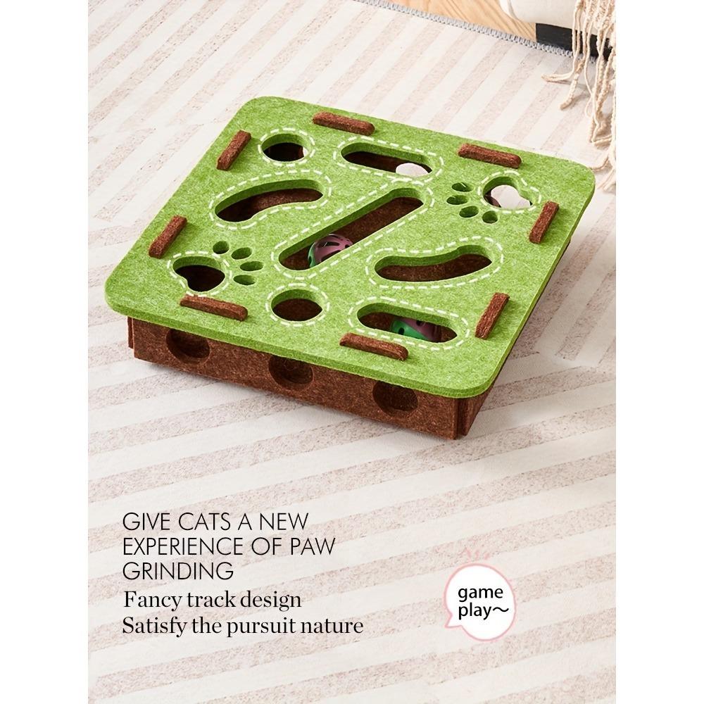 Interactive Cat Puzzle Toy Turntable Maze Box Multi Scenario Entertainment Scratch Resistant Self Play Game for Kittens