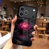 2D чехол для телефона с рисунком ночного лотоса для iPhone 17 16 15 14 13 12 11 X XR XS Max Pro 8 plus - Прозрачная стеклянная защитная крышка