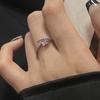 Pink Zircon Simple Open Ring Sweet Love Niche Design Star High Sense Adjustable Ring