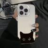 Cute Black Cat Pattern Electroplate IMD Phone Case For Samsung Galaxy S25 S24 S23 S22 S21 Ultra Plus A13 A14 A23 A15 A16 Cover