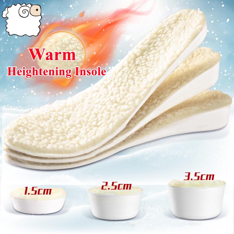 NO.8 Winter Plush Warm Insoles for Shoes Height Increase Insole for Feet Martin Snow Shoe Insert Thicken Heating Sole Men Woman