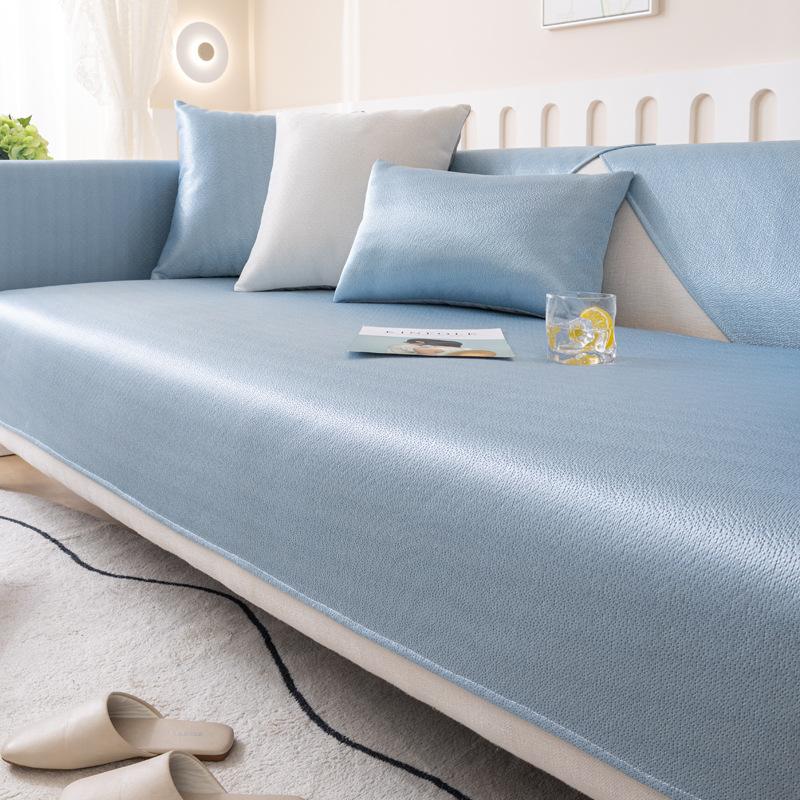 Летняя крутая подушка для сиденья, нескользящий кожаный чехол для дивана, рисовая шелковая подушка для дивана, тканевое полотенце, одноцветная подушка для сиденья