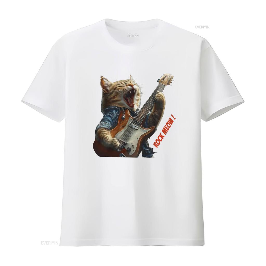 Cat Music T Shirt Funny Lover Cute Kitten Animal PrinT vintage Washed streetwear Breathable Slightly Top For Everyday Wear