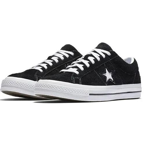 Converse One Star Low 'Black Suede' (Unisex) Black / White / White Skate Shoes 158369C