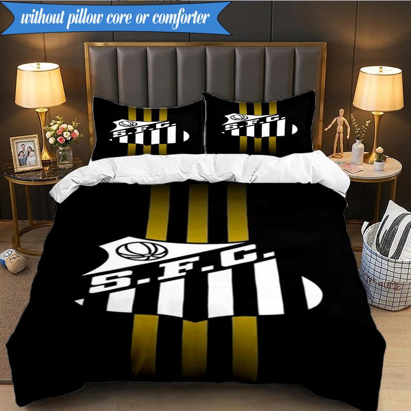 3PCS Fc Crest Design Printed Soft Bedding Set,Including 1pc Duvet Cover And 2pcs Pillowcases Perfect for Bedroom, Dormitory, Fan gift