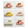 Rhinestone Decor Hair Barrettes Floral Decor Hair Jaw Clips Sweet Style Shark Hair Clips  For Women