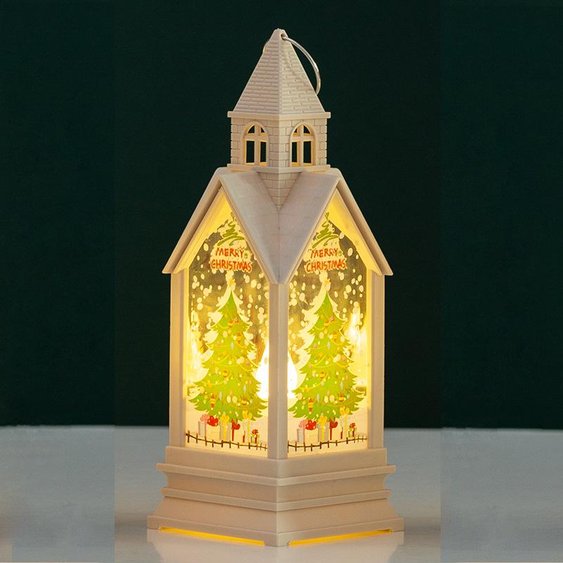 Wind Light Portable Christmas Decorations Castle Nightlight Gifts Luminous Tabletop Decoration Props