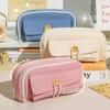 Korean Style Desktop Storage Pouch Multi-layer Stationery Bag Simple Pencil Bag  Office Supplies