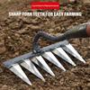 Gardening Hoe Weeding Rake Steel Farm Tool Grasping Raking Level Loosen Soil Harrow Clean Leaves Collect Weeds Agricultural Tool