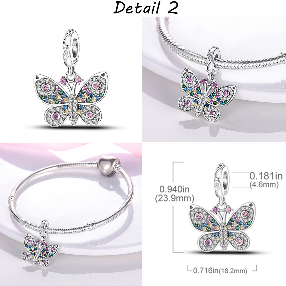 Медный паве шарм с кубическим цирконием Бабочка Луна Бусины Шармы Подвеска Подходит для оригинальных браслетов Mula Мода DIY Ювелирные изделия Подарки