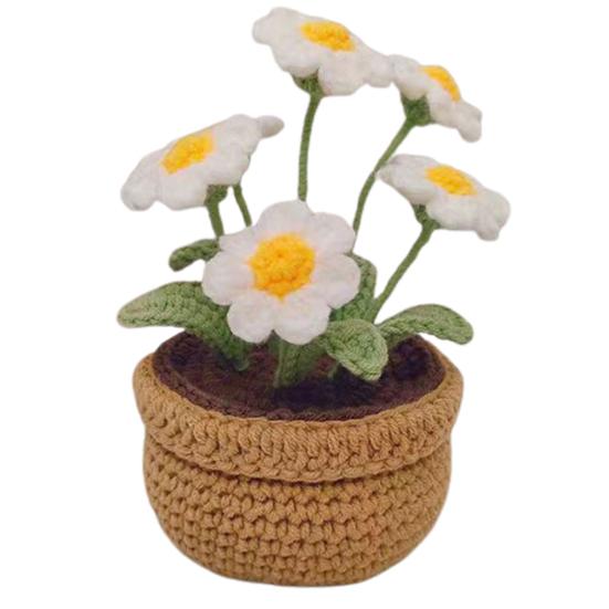 1 Set Vibrant Color Simulation Flower Creative DIY Crochet Kit Tulip Potted Crochet Material Bag