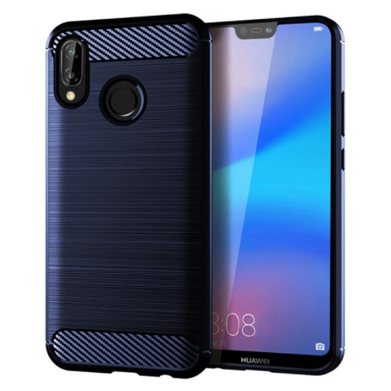 Противоударный силиконовый чехол для Huawei P20 Lite Матовый карбоновый чехол для телефона p20lite Huawei Мягкая задняя крышка