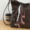 Dachshund Woven Rope Handmade Bag Backpack Hanging Vintage PU Leather Tassel Handbag Bag Pendant