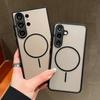 Magnetic Clear Phone Case For Samsung Galaxy S25 S24 S23 Ultra S22 PLus S20 S21 S24 FE For Magsafe Wireless Charge Hard PC Cover