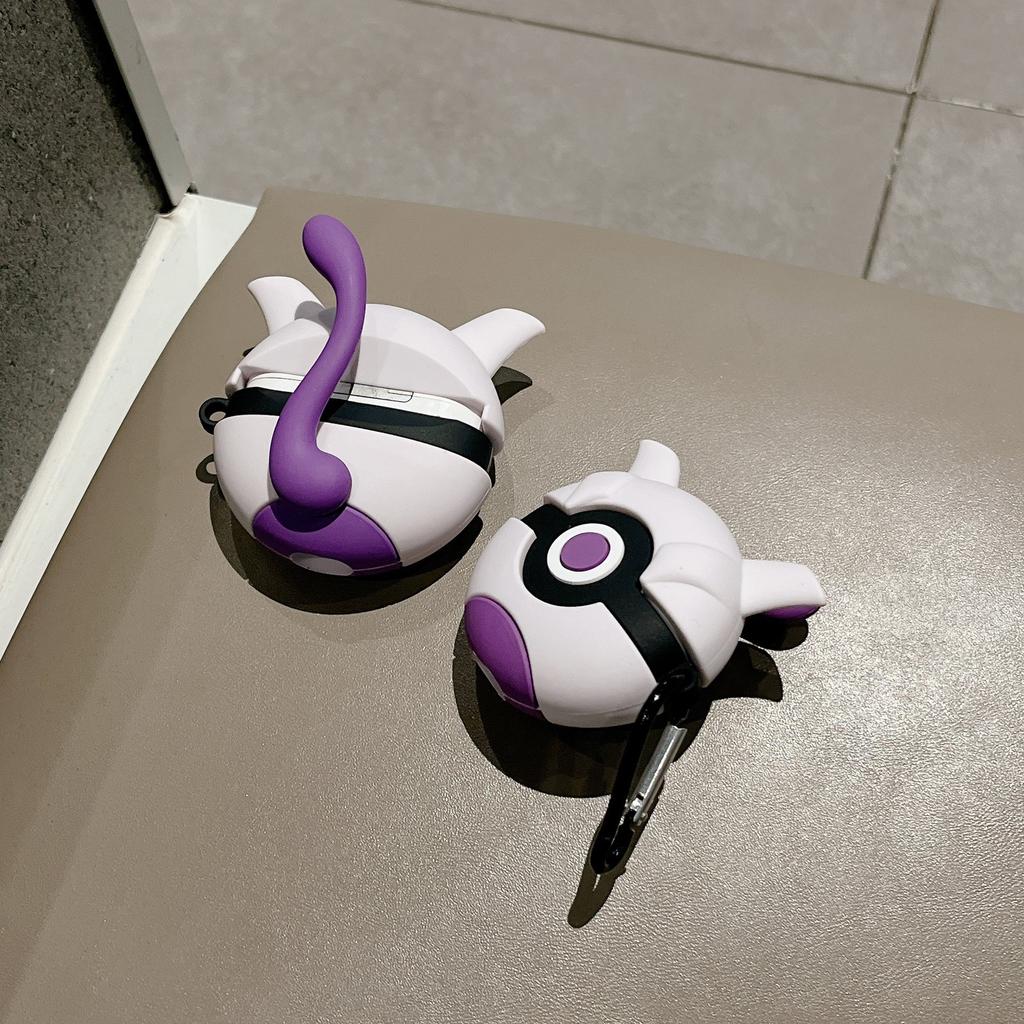 Для Airpods 4 Чехол 2024, Pokemon Mewtwo Фиолетовый Шар Защитный Силиконовый Чехол Для Наушников Для Airpods 4 Чехол Для Девочек Женщин Детей